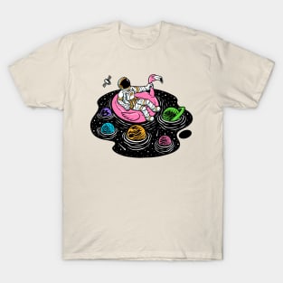 Relax Astronaut in universe pool T-Shirt